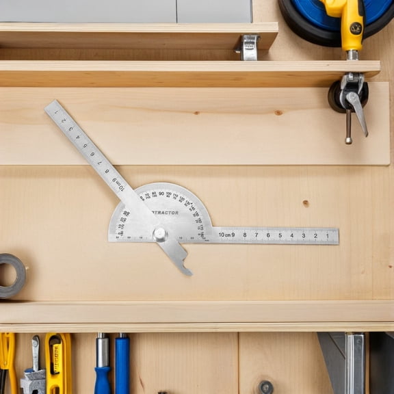 LOLIPPYY Industrial Accuracy Stainless Steel Angle Protractor Ruler for Carpentry Woodworking and Metal Framing Tasks