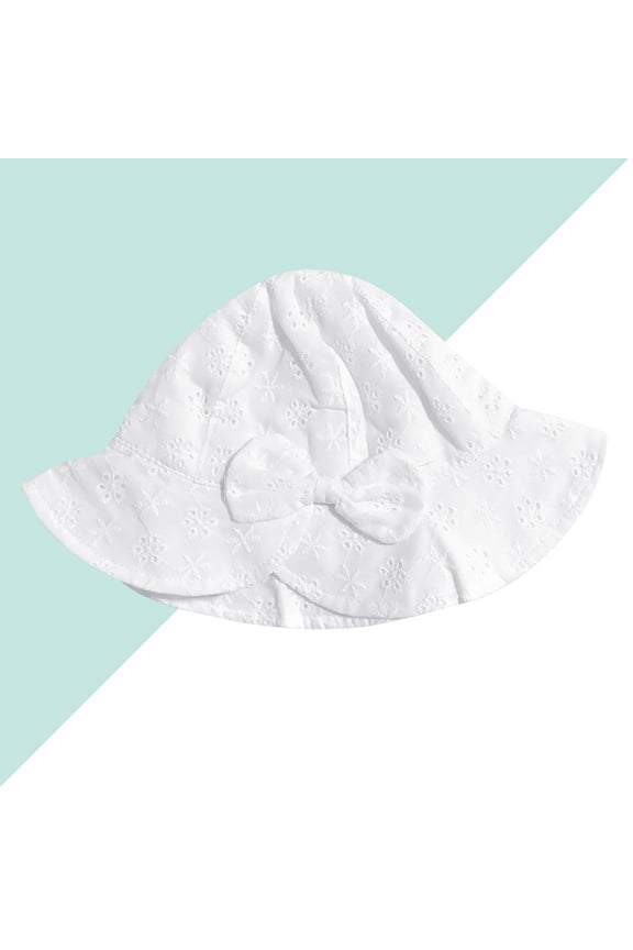 Infant Sun Hat Fisherman Hat Wide Brim White 1Pack for Sun Protection Suitable for 6 Months to 1.5 Years Old