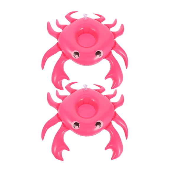 LOLIPPYY Inflatable CrabShaped Pool Drink Holder Rosy PVC for Stable Floating Fun in Water Activities