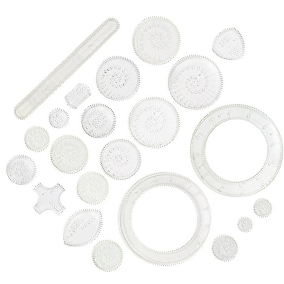 LOLIPPYY Interlocking Gears Painting Set for Kids 22pcs Transparent Plastic Educational Drawing Toy