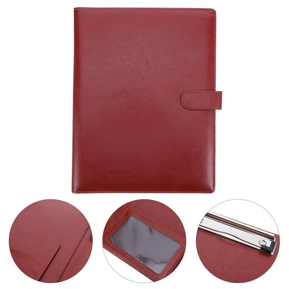 LOLIPPYY Interview Resume Folder Business Card Organizer Brown PU 1Pcs