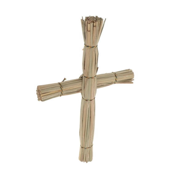 LOLIPPYY Irish Farmhouse Style Handwoven Straw Cross Wall Hanging for Entryway Decoration