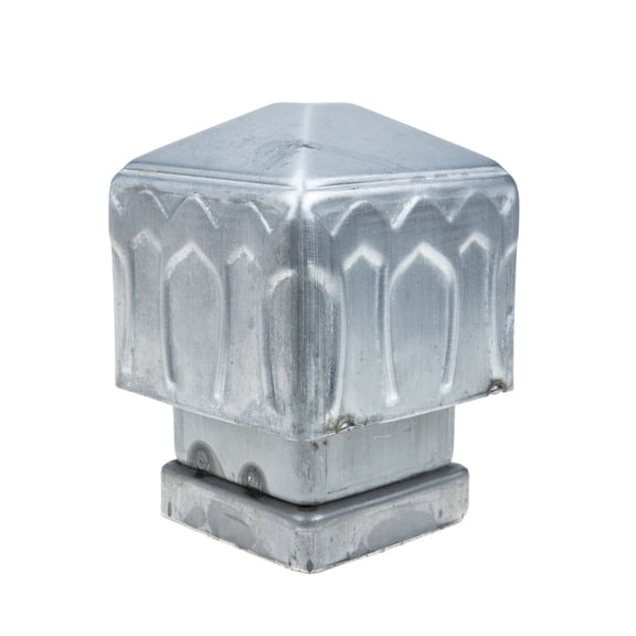 LOLIPPYY Iron Fence Post Caps Silver Metal Square Post Cover for Home Railing and Guardrail Decoration