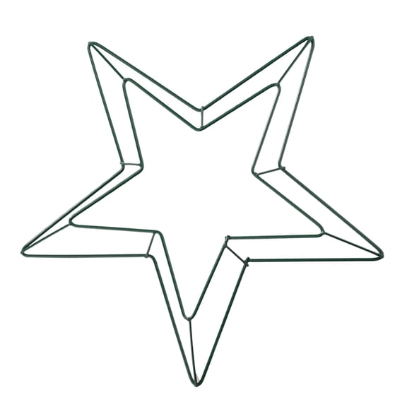LOLIPPYY Green Metal Star Wreath Frame Hoop, Iron Wire Star Shaped Decoration for Wall, Door, Window Display