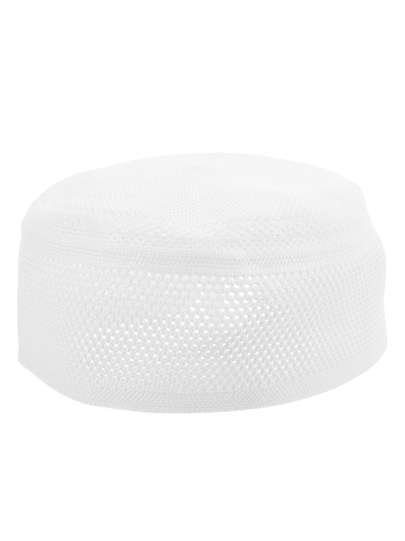 White Cotton Islamic Prayer Hat, Muslim Beanie Cap, Kufi Cap for , Mosque, Spiritual Daily Wear