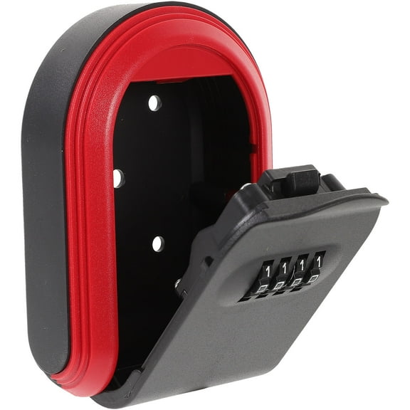 LOLIPPYY Key Lock Box Red for Wall Mount with Design and Code Safe Storage
