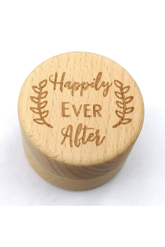 Khaki Vintage Ring Box for Wedding Engagement with Sweet Words on Cover Perfect for Rings Storage Lightweight and Portable 4.7 x 3.1 inches