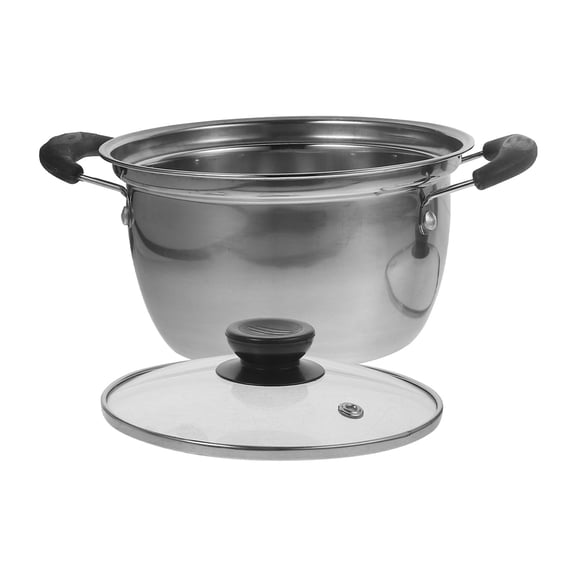 LOLIPPYY Kitchen Cooking Pot Silver Double Handles Stock Pot for Making Soup 1Pack
