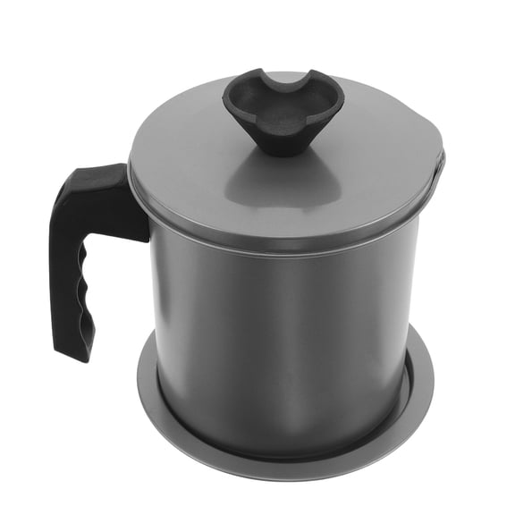 LOLIPPYY Kitchen Grease Keeper with Strainer and Easy Grip Handle in Stainless Steel