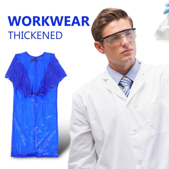 LOLIPPYY Kitchen Waterproof Apron Splash-Proof Blue PVC 1Pack