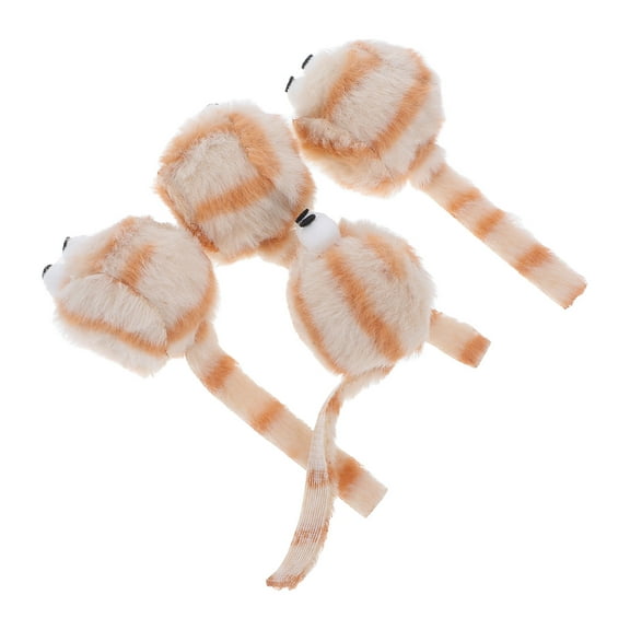 LOLIPPYY 4pcs Fuzzy Mice for Cats Multi Cat Mouse Toys for Stress Reduction Indoor Playtime