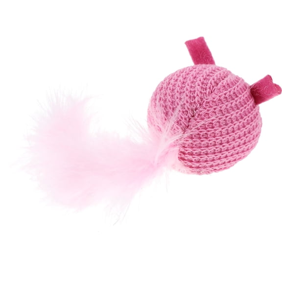 LOLIPPYY Kitten Toy Indoor Cat Knitted Plumage Soft Fabric Pink 1 Set
