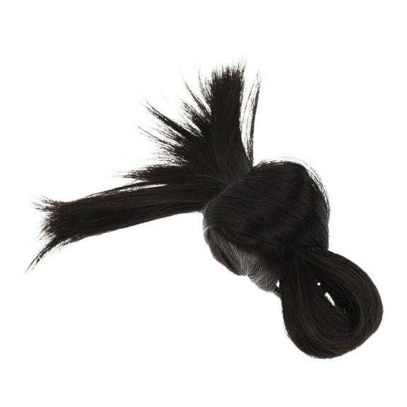 LOLIPPYY Korean Style Black Synthetic Hair Bun Clip Easy to Use Retro Natural Finish