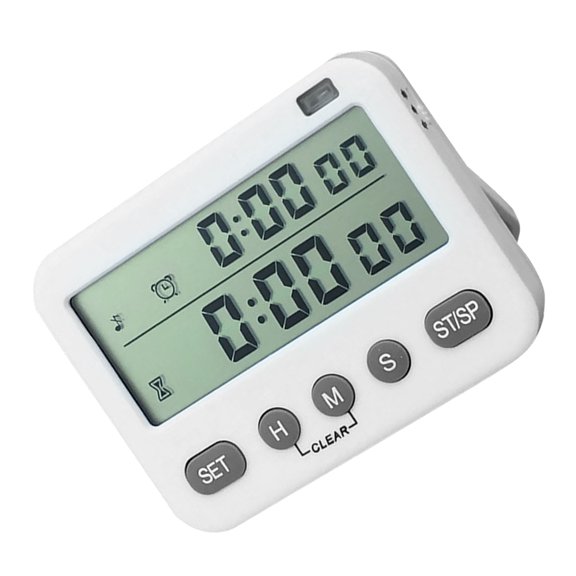LOLIPPYY LCD Display Double Screen Kitchen Timer with Loud Sound and Multiple Mount Options