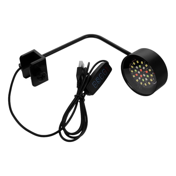 LOLIPPYY LED Clip On Aquarium Light with Color Changing Feature for Fish Tank USB Powered Black 8W Mini