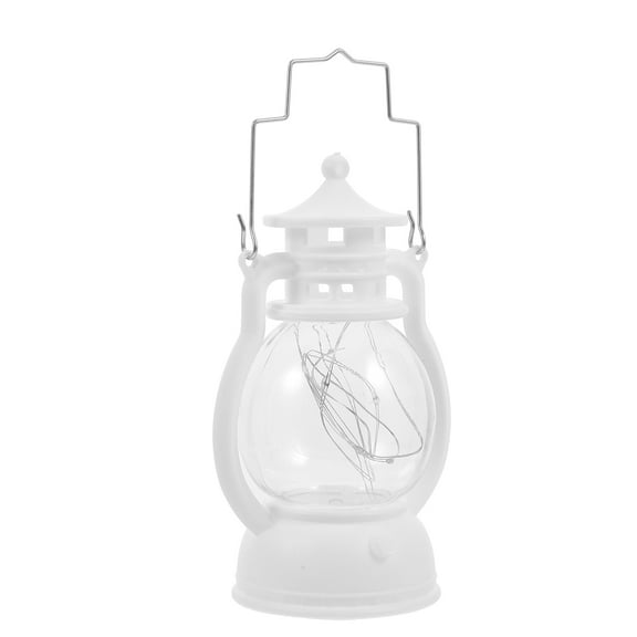 LOLIPPYY Camping Lamp Retro Oil Lamp Shape White LED Adjustable Brightness 1Pack