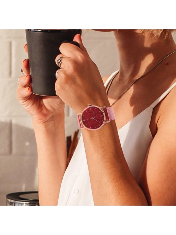 Women's Small Round Quartz Wristwatch, Elegant Ladies Watch for Everyday Wear and Special Occasions, 1 Piece
