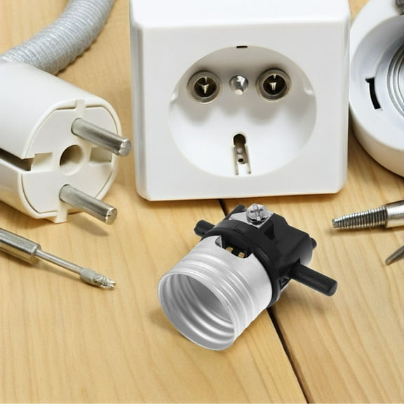 LOLIPPYY Lamp Socket Replacement Lightbulb Socket Outlet Black Copper 1Pack