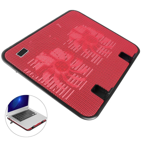LOLIPPYY Laptop Slim Stand with USB Dual Fans Adjustable Angles Anti Slip and Lightweight in Red