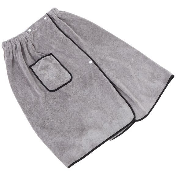 LOLIPPYY Large Bath Wrap Grey Coral Fleece Comfortable Snap Button Closures 1Pack