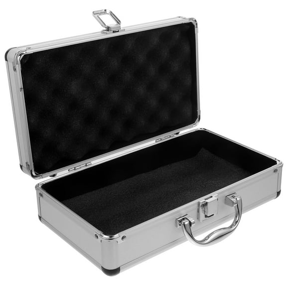 LOLIPPYY Large Capacity Aluminum Tool Box White Portable Carrying Case with Handle for Hardware Storage