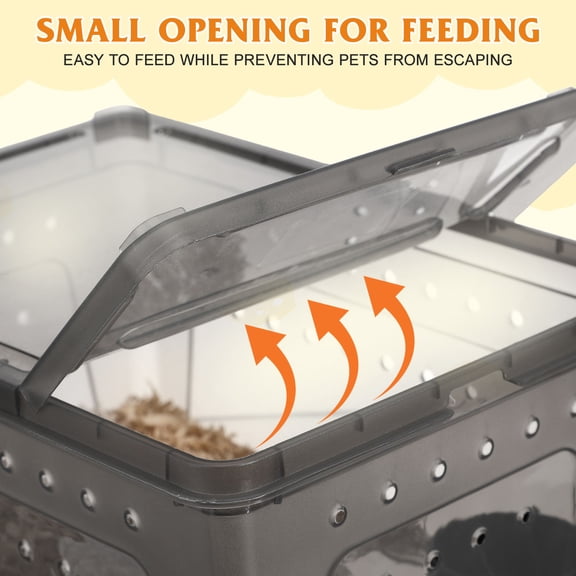 LOLIPPYY Large Transparent Plastic Reptile Breeding Enclosure with Ventilation for Snake and Turtle Habitat