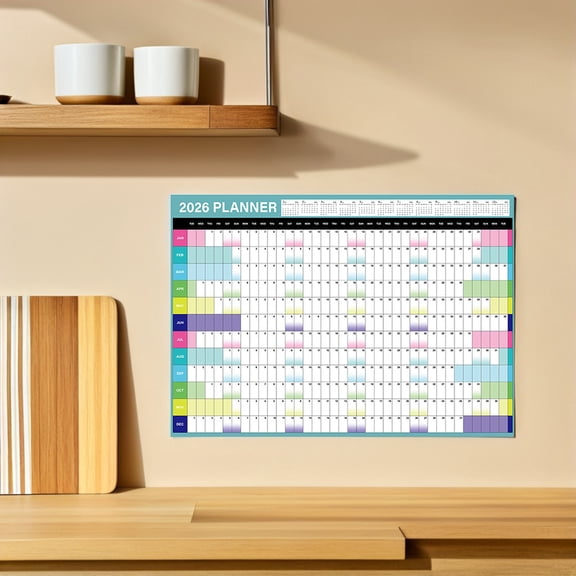 LOLIPPYY Large Wall Organizer Calendar 2026 Jumbo Printable Paper Planner for Family Scheduling