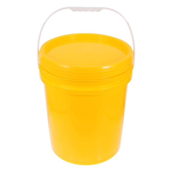 LOLIPPYY Large Yellow Paint Bucket with Lid Durable PP Paint Storage Container with Easy Pour Design