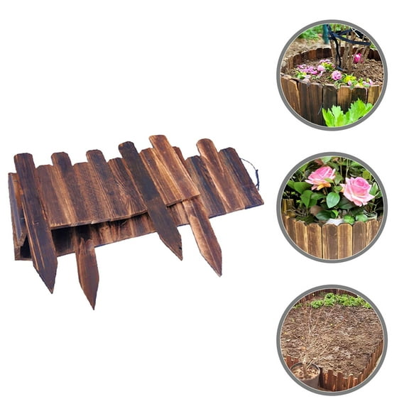 LOLIPPYY Natural Coffee Color Lawn and Garden Border Fence Set - Outdoor Decorative Edging for Yard and Garden