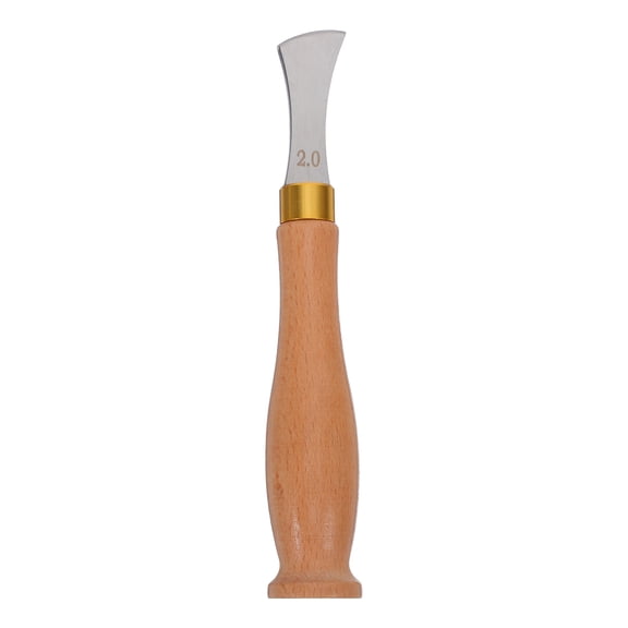 LOLIPPYY Leatherworking Edge Creaser Tool with Wood Handle and Stainless Steel for Saddle and Belt Edges