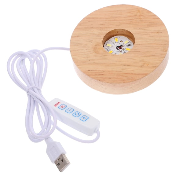 LOLIPPYY LED Light Stand Small Lamp Base Beige Round Display Stand for Lighting Adults, 1 Piece
