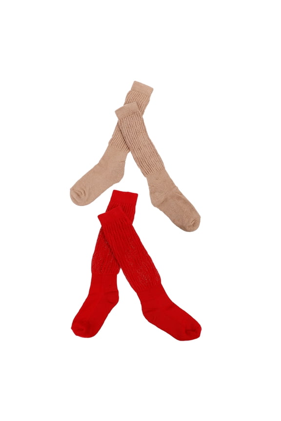 Leg Warmer Socks Socks Khaki Polyamide for Cold Weather 2 Pairs