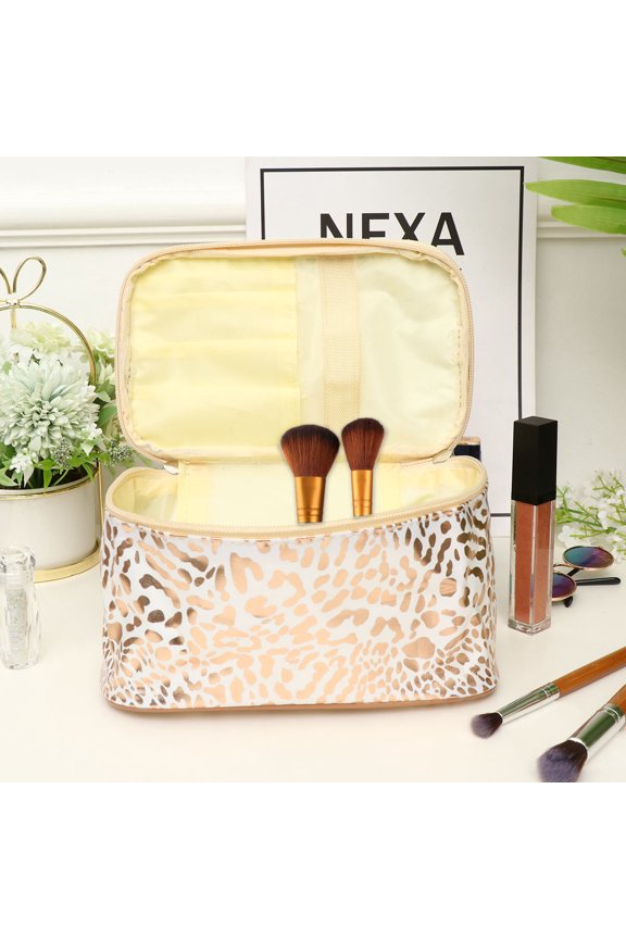 Leopard Print Makeup Bag Cosmetic Storage Tote Case for Women, 1 Piece