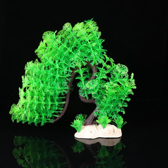 LOLIPPYY Lifelike Green Aquarium Plant Ornament Tree for Fish Tank Decoration Easy to Clean