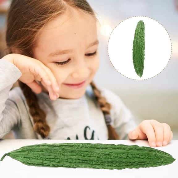 LOLIPPYY Lifelike Green Bitter Melon Vegetable Prop for Home Table Centerpiece and Photo Display with Vivid Details