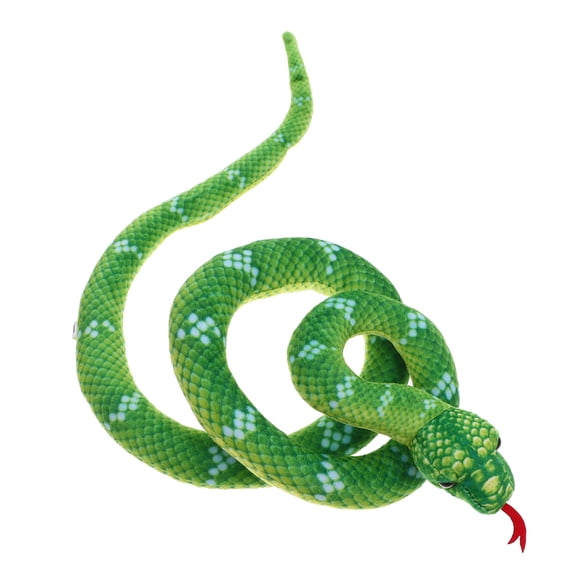 LOLIPPYY Realistic Green Plush Snake Toy with Detailed Design for Pranks, Party Decorations, and Fun Animal Decor