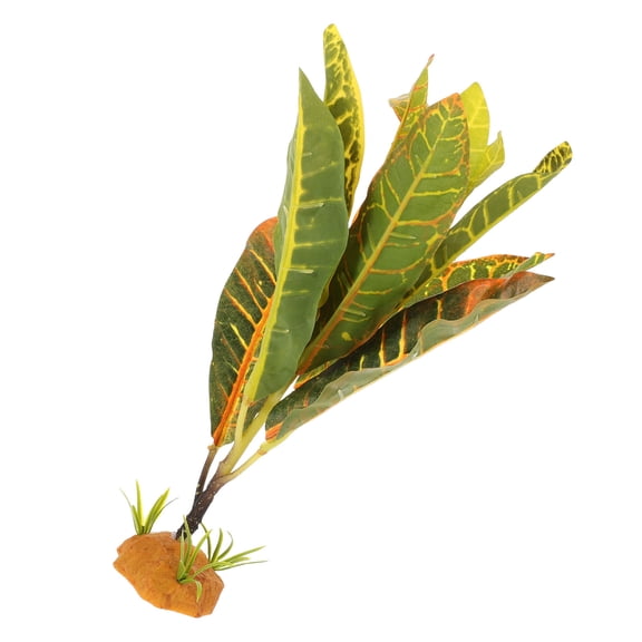 LOLIPPYY Lifelike Green Reptile Plant Ornament for Terrarium and Aquarium Decoration