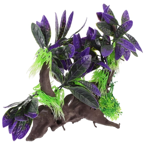 LOLIPPYY Lifelike Purple Artificial Aquarium Plant for Fish Tank Decorative Accessory