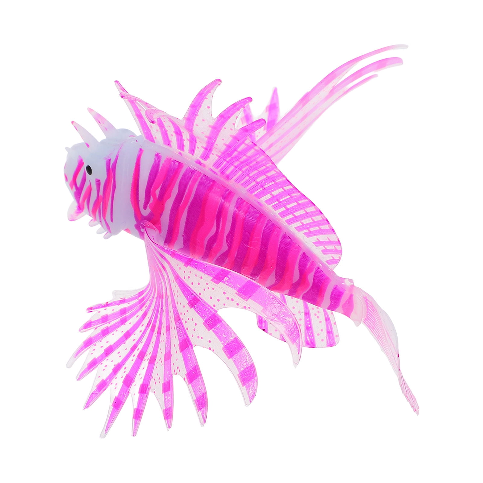 LOLIPPYY Lifelike Violet Silicone Lionfish Fish Tank Decoration Glowing ...