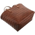 thumbnail image 1 of LOLIPPYY Light Brown Plastic Woven Handbag with Spacious Layout and Stylish Handle Design, 1 of 8