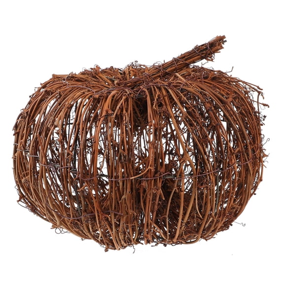 LOLIPPYY Light Brown Rattan Woven Pumpkin Ornament 25cm Festive Decor