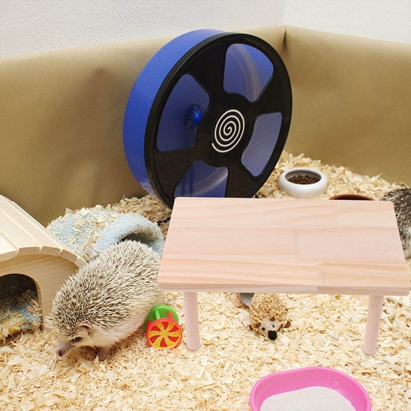 LOLIPPYY Light Brown Wooden Platform for Hamster Small Pet Durable Climbing and Playing Board