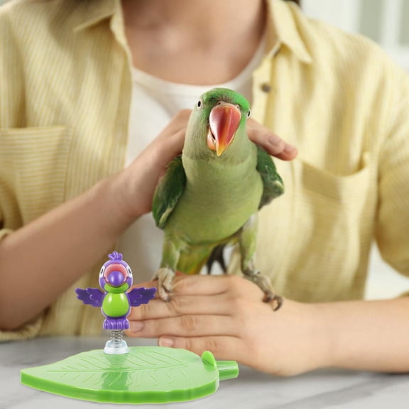 LOLIPPYY Light Green Bird Exercise Platform Plastic Leaf Shape for Parakeets Cockatiels