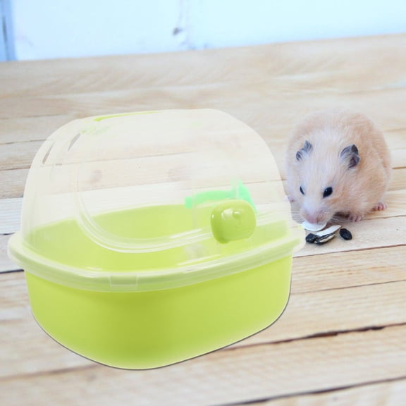 LOLIPPYY Light Green Hamster Travel Carrier with Transparent Design Comfortable Small Pet Carrying Case