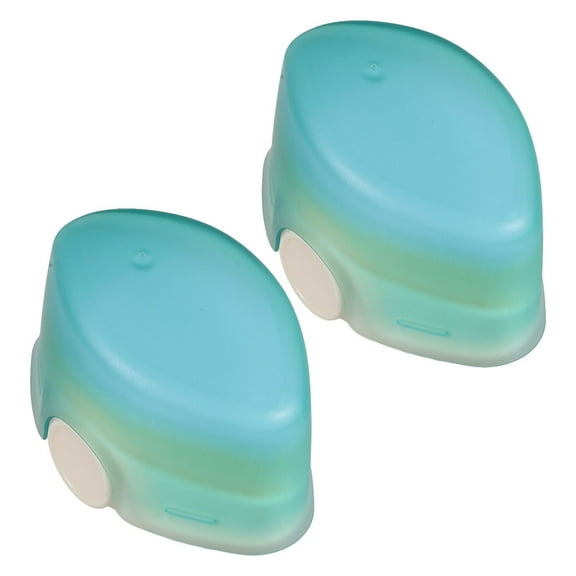 LOLIPPYY Light Green Portable Makeup Brush Set for Foundation and Cream with Soft Synthetic Fibers, 2pcs for Home and Travel Use