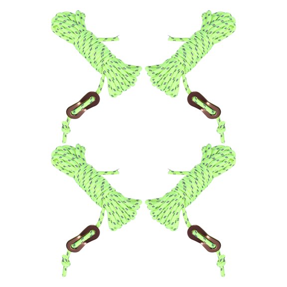 LOLIPPYY Light Green Reflective Wind Rope with Buckle for Tent Guy Lines and Canopy Tie Downs