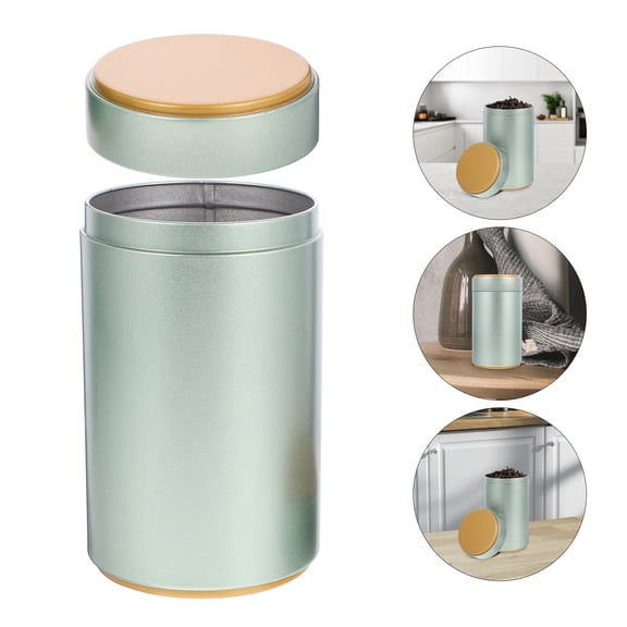LOLIPPYY Light Green Tinplate Tea Tins for Loose Tea and Dry Food Storage, Canisters for Home Use, Set of 3