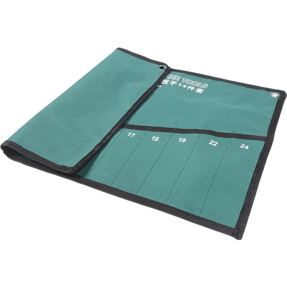 LOLIPPYY Light Green Wrench Storage Organizer Roll Bag with One Piece Strap for Roll Up Storage