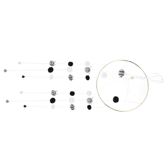 LOLIPPYY Light Grey Baby Crib Mobile Bee Wind Chime Pendant for Nursery Decor and Baby Room Size Felt and Iron