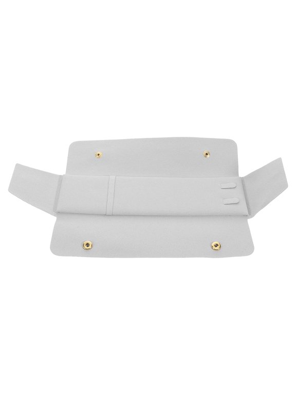 Light Grey Microfiber Portable Jewelry Pouch Necklace Holder